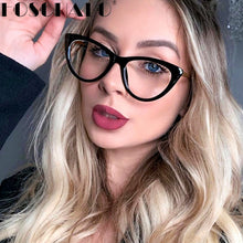 Load image into Gallery viewer, Flat Optical Glasses Female Metal  Brand Designer Spectacles Transparent Cat Eye Glasses Frame Male Myopia