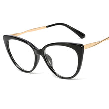 Load image into Gallery viewer, Flat Optical Glasses Female Metal  Brand Designer Spectacles Transparent Cat Eye Glasses Frame Male Myopia