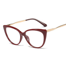 Load image into Gallery viewer, Flat Optical Glasses Female Metal  Brand Designer Spectacles Transparent Cat Eye Glasses Frame Male Myopia