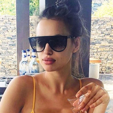 Flat Top Oval Sunglasses Women  Brand Designer Vintage Thin Clear Sun Glasses For Female Oculos de sol Shades