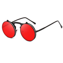 Carica l&#39;immagine nel visualizzatore di Gallery, Flip Up Steampunk Sunglasses Men Retro Metal Frame Round Sun Glasses Women Men Punk Style Sunglass UV400 O7