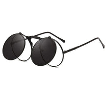 Carica l&#39;immagine nel visualizzatore di Gallery, Flip Up Steampunk Sunglasses Men Retro Metal Frame Round Sun Glasses Women Men Punk Style Sunglass UV400 O7