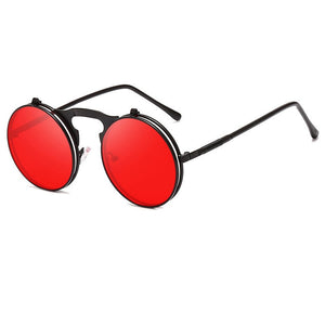 Flip Up Steampunk Sunglasses Men Retro Metal Frame Round Sun Glasses Women Men Punk Style Sunglass UV400 O7