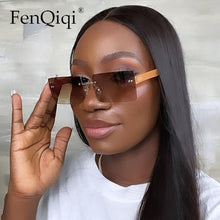 Load image into Gallery viewer, Frameless Sunglasses Square Rimless Women Jelly Brand Designer Eye Wear Glasses Rivet Ocean Glasses Zonnebril Dames