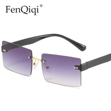 Load image into Gallery viewer, Frameless Sunglasses Square Rimless Women Jelly Brand Designer Eye Wear Glasses Rivet Ocean Glasses Zonnebril Dames