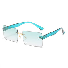 Load image into Gallery viewer, Frameless Sunglasses Square Rimless Women Jelly Brand Designer Eye Wear Glasses Rivet Ocean Glasses Zonnebril Dames