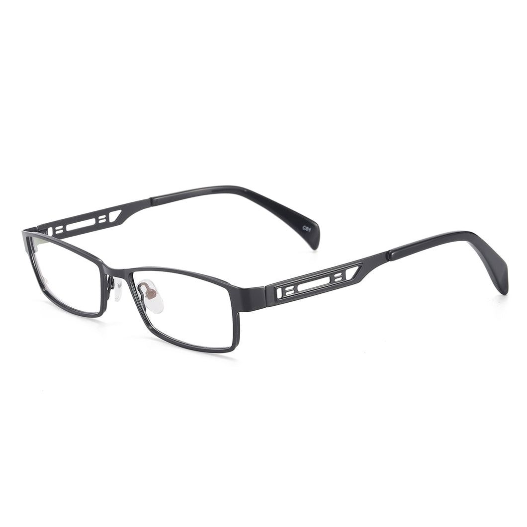 Full Frame Metal Rectangular Eyeglasses Frames For Men With Prescription Glasses Multifocal Myopia Lenses