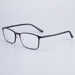 Full-Rim Eyeglasses Frame Brand Designer Business Men Frame Hydronalium Glasses With Spring Hinge On Legs GF521