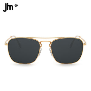 Glass Lenses Men Women Square Sunglasses Brand Designer Metal Frame UV400