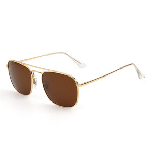 Glass Lenses Men Women Square Sunglasses Brand Designer Metal Frame UV400