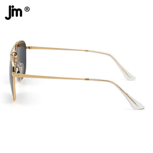 Glass Lenses Men Women Square Sunglasses Brand Designer Metal Frame UV400