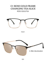 Load image into Gallery viewer, Glasses Color Changing Sunglasses Simple Glasses Ocean Lens Anti-blue Glasses Cat&#39;s Eye Glasses