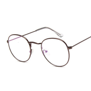 Glasses Frame Vintage Round Women Metal Optical Eyeglasses Clear Transparent Lens Eyewear Small Oval Circle Gafas