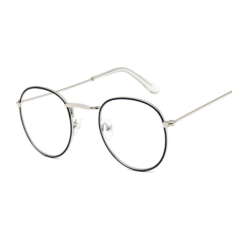 Glasses Frame Vintage Round Women Metal Optical Eyeglasses Clear Transparent Lens Eyewear Small Oval Circle Gafas