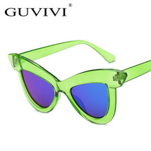 Load image into Gallery viewer, Glasses Women Cat Eye Mirror Shades Female Sun Glasses Butterfly Red Green Personality Eyeglass Oculos De Sol UV400