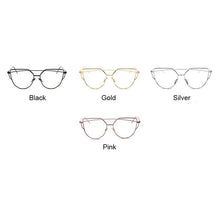 Load image into Gallery viewer, Glasses Women Vintage Cateye Eyeglasses Frame Metal Myopia Optical Eyewear Transparent Lens Comfort Light Spectacle
