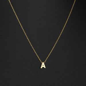 Fashion Gold Chain Initial Charms Necklace Pendant Metal Letters For Jewelry Cut Letters Single Name Necklaces
