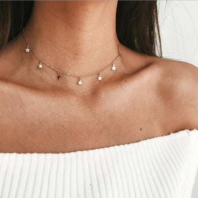 Fashion Gold Color Star Choker Chain Necklace For Women 2020 Girl's Necklace Jewelry Kolye Bijoux Collares Mujer Collier Femme