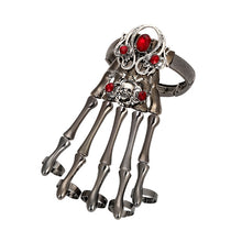 Carica l&#39;immagine nel visualizzatore di Gallery, Fashion Gold Punk Bracelets Bangles for Women Accessories Skull Skeleton Hand Elastic Steampunk Bracelet Bangle Men Jewelry Gift