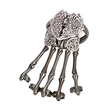 Carica l&#39;immagine nel visualizzatore di Gallery, Fashion Gold Punk Bracelets Bangles for Women Accessories Skull Skeleton Hand Elastic Steampunk Bracelet Bangle Men Jewelry Gift