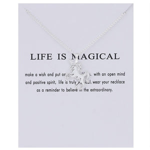Fashion Gold Unicorn Horse Alloy Clavicle Chain Ladies Jewelry Pendant Necklace Style