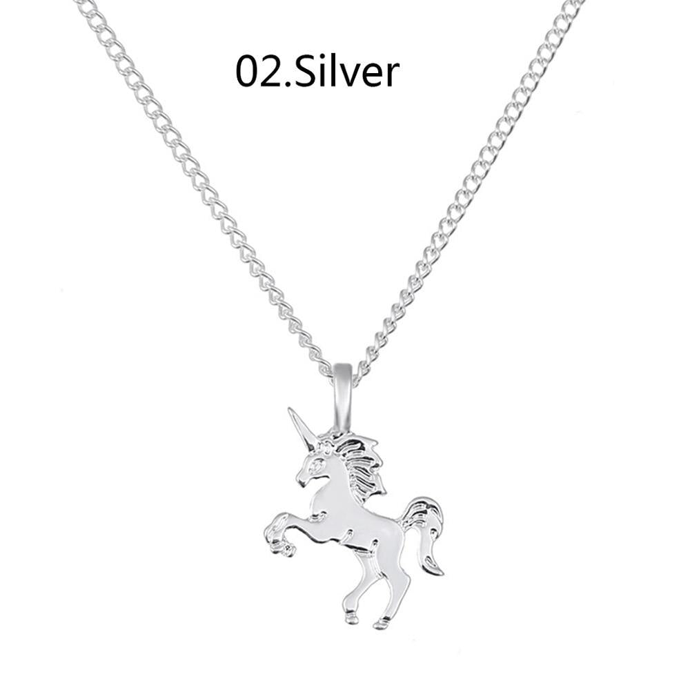 Fashion Gold Unicorn Horse Alloy Clavicle Chain Ladies Jewelry Pendant Necklace Style