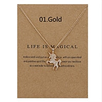 Carica l&#39;immagine nel visualizzatore di Gallery, Fashion Gold Unicorn Horse Alloy Clavicle Chain Ladies Jewelry Pendant Necklace Style