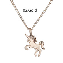 Carica l&#39;immagine nel visualizzatore di Gallery, Fashion Gold Unicorn Horse Alloy Clavicle Chain Ladies Jewelry Pendant Necklace Style