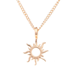 Fashion Gold-color Good Vibes Only Sun Necklaces & Pendants For Women Jewelry
