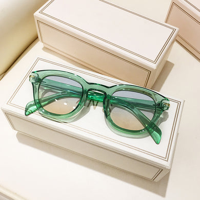 Green Round Sunglasses Women 2023 Brand Designer Gradient Oval Circle Frame Men Sun Glasses Shades Eyewear Female Oculos