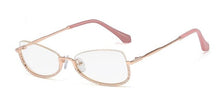 Load image into Gallery viewer, Half Frame Computer Glasses Frame Women Diamond Glasses Frames Men Women Optical Flat Mirror Clear Prescription Lens