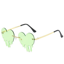 Load image into Gallery viewer, Heart Rimless Sunglasses Women 2023 Tears Shape Steampunk Sunglasses Unique Vintage Eyewear UV400 Oculos Feminino