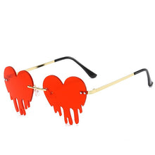 Load image into Gallery viewer, Heart Rimless Sunglasses Women 2023 Tears Shape Steampunk Sunglasses Unique Vintage Eyewear UV400 Oculos Feminino