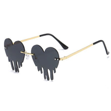 Load image into Gallery viewer, Heart Rimless Sunglasses Women 2023 Tears Shape Steampunk Sunglasses Unique Vintage Eyewear UV400 Oculos Feminino
