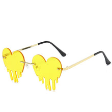 Load image into Gallery viewer, Heart Rimless Sunglasses Women 2023 Tears Shape Steampunk Sunglasses Unique Vintage Eyewear UV400 Oculos Feminino
