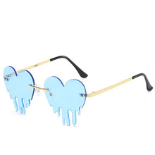 Load image into Gallery viewer, Heart Rimless Sunglasses Women 2023 Tears Shape Steampunk Sunglasses Unique Vintage Eyewear UV400 Oculos Feminino
