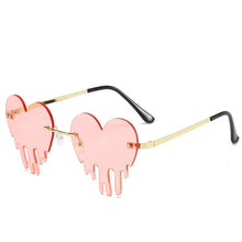 Load image into Gallery viewer, Heart Rimless Sunglasses Women 2023 Tears Shape Steampunk Sunglasses Unique Vintage Eyewear UV400 Oculos Feminino