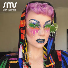 Load image into Gallery viewer, Heart Rimless Sunglasses Women 2023 Tears Shape Steampunk Sunglasses Unique Vintage Eyewear UV400 Oculos Feminino