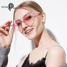 Carica l&#39;immagine nel visualizzatore di Gallery, Occhiali da sole a cuore Donna Classic Designer Occhiali da sole sfumati Tonalità color caramello Occhiali con montatura Donna Oculos De Sol UV400