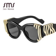 Load image into Gallery viewer, Heavy Metal Cateye Sunglasses Women Vintage Metal Eyewear For Men Mirror Retro Red Black Oculos De Sol Feminino UV400