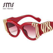 Load image into Gallery viewer, Heavy Metal Cateye Sunglasses Women Vintage Metal Eyewear For Men Mirror Retro Red Black Oculos De Sol Feminino UV400