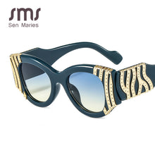 Load image into Gallery viewer, Heavy Metal Cateye Sunglasses Women Vintage Metal Eyewear For Men Mirror Retro Red Black Oculos De Sol Feminino UV400