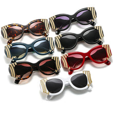 Load image into Gallery viewer, Heavy Metal Cateye Sunglasses Women Vintage Metal Eyewear For Men Mirror Retro Red Black Oculos De Sol Feminino UV400