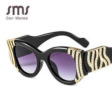 Load image into Gallery viewer, Heavy Metal Cateye Sunglasses Women Vintage Metal Eyewear For Men Mirror Retro Red Black Oculos De Sol Feminino UV400