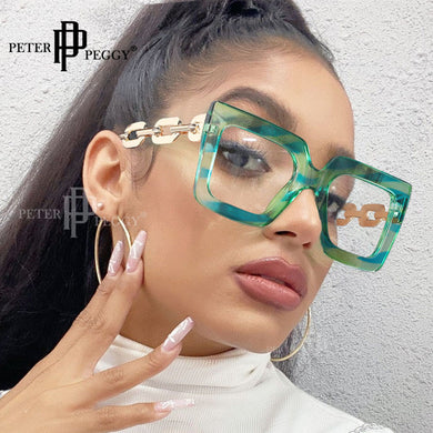 High-quality Large Frame Glasses Square Plain Glasses Optical Spectacle Anti blue light Computer glasses For Women Men