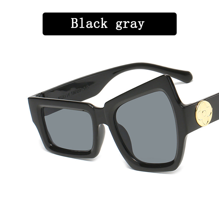 Hip Hop Funny Glasses with Raised Eyebrows on One Side Irregular Personality Sunglasses Summer UV400 Sunglass for Men