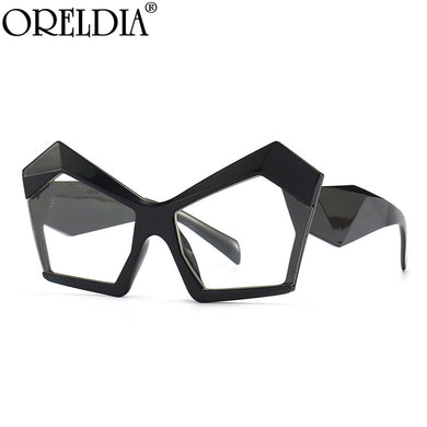 Irregular Glasses Frame Women Men Oversized Cat Eye Frame Flat Glasses Female Glasses Can Wear Myopia Glasses UV400