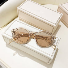 Load image into Gallery viewer, Jelly Green Round Sunglasses Women 2023 Brand Designer Rivets Oval Men Sun Glasses Retro 90s Small Shades Eyewear Oculos