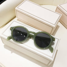 Load image into Gallery viewer, Jelly Green Round Sunglasses Women 2023 Brand Designer Rivets Oval Men Sun Glasses Retro 90s Small Shades Eyewear Oculos