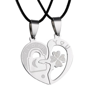 Fashion Jewelry Clover Couple Pendant Stainless Steel Necklaces Mens Necklaces Couple Necklaces Couple Necklace Character Set